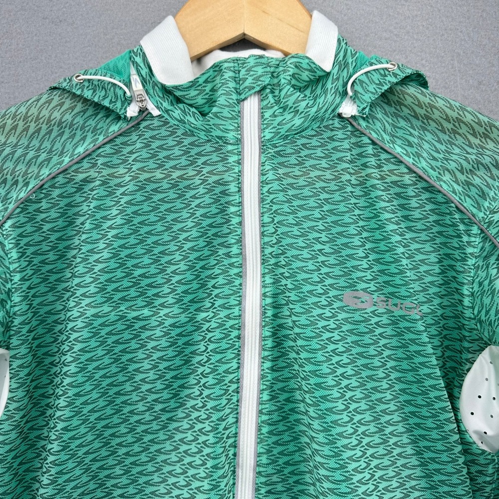 Sugoi Hydrolite Cyclist Jacket Hooded Lightweight Green XS Water Resistant Bike